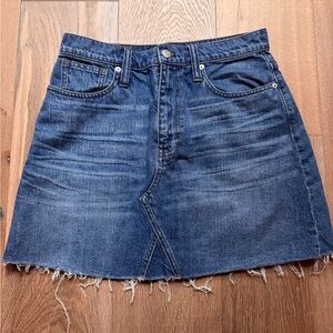 Madewell Raw-Hem Denim Mini Skirt